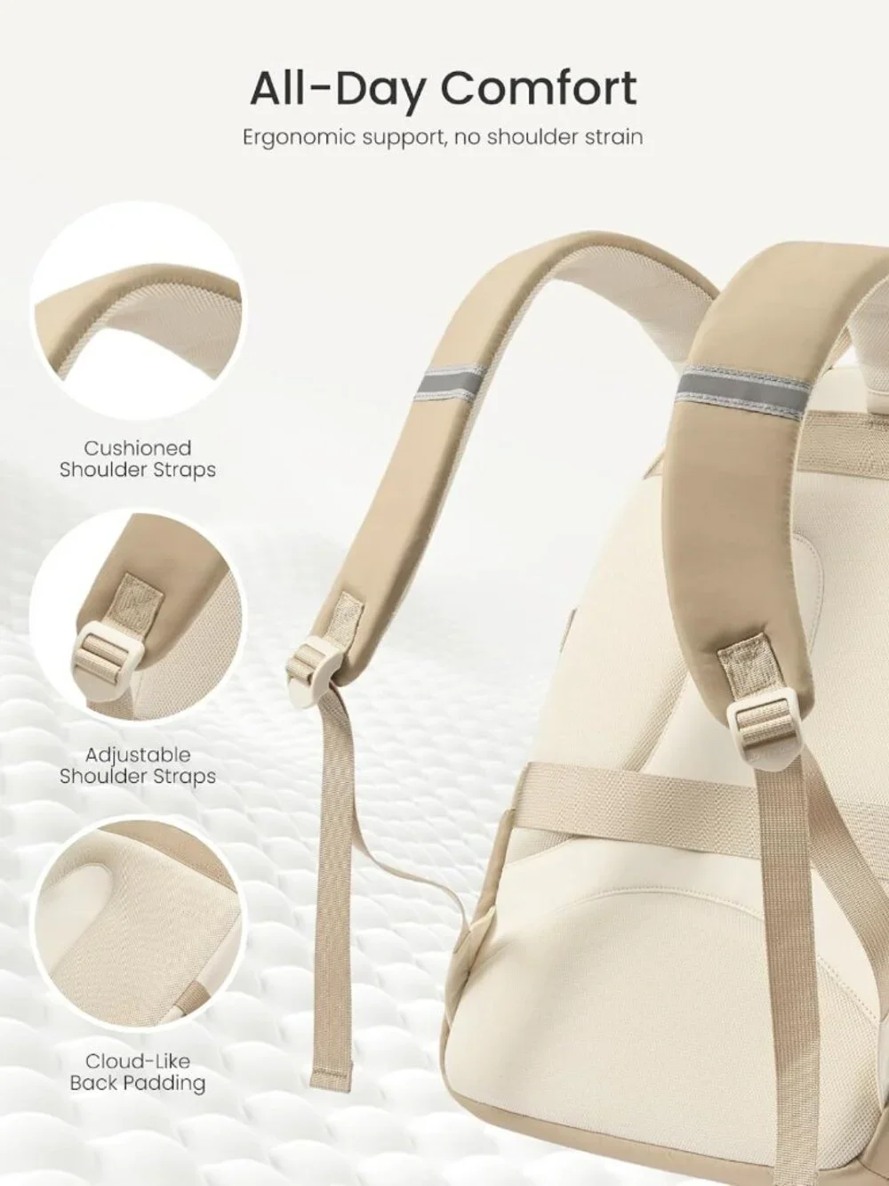 Stylish Large Capacity Laptop Backpack for Teens & College, Lightweight Bookbag
